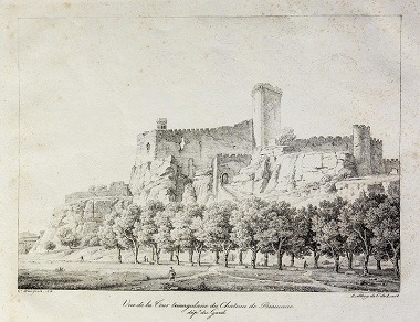 Estampe - Vue du château de Beaucaire