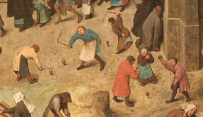 détail du tableau de Pieter Bruegel, Carnaval et Carême, de 1559