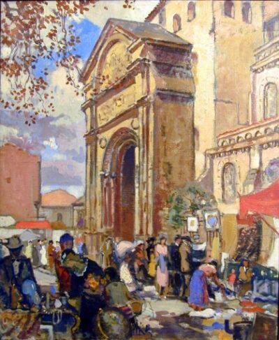 La porte Miègeville à Saint-Sernin et le marché aux puces