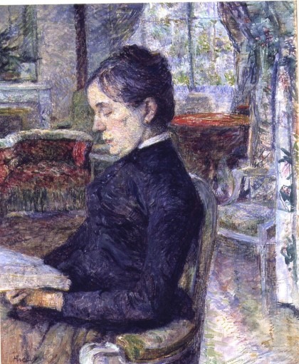 La comtesse Adèle de Toulouse-Lautrec dans le salon du Château de Malromé