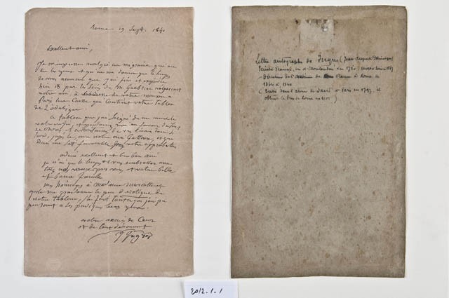 Lettre d’Ingres à Charles Marcotte, Rome, 19 septembre 1840