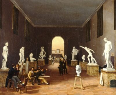 Ingres visitant la nouvelle école de dessin de Montauban sous la conduite de son ami Gilibert en 1826