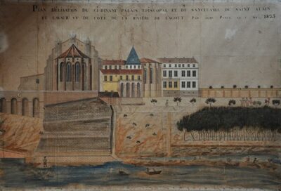 Plan d’élévation de Saint-Alain et du Palais épiscopal en 1823