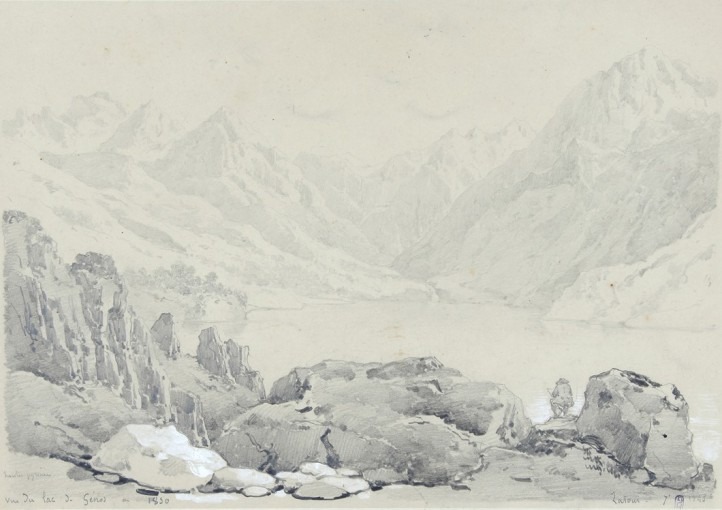 Haute Pyrénées, vue du lac de Génos