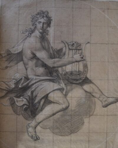 Apollon jouant de la lyre Figure pour un rideau de scène au théâtre du Capitole