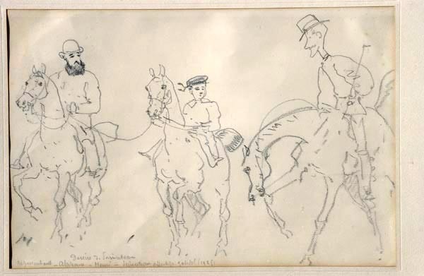 Trois cavaliers : Toulouse-Lautrec entre son père et René Princeteau